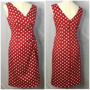 Madison Leigh Red Polka Dot Sheath Dress Size 6